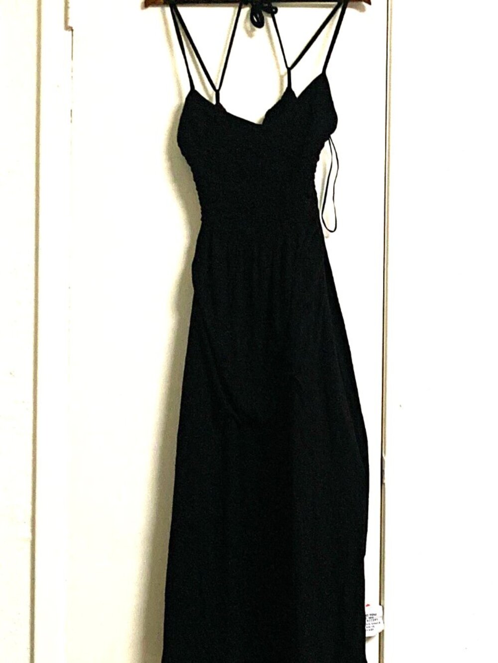 ASOS DESIGN Women's 2 Black Slip Midi Dress V Neck Strappy Sleeveless Solid